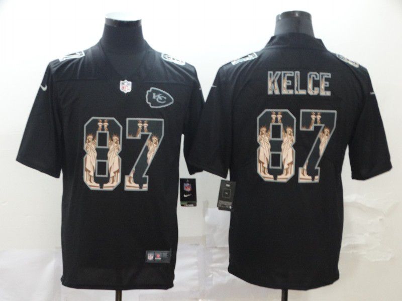 Men Kansas City Chiefs #87 Kelce Black Goddess fashion Edition Nike NFL Jerseys->houston texans->NFL Jersey